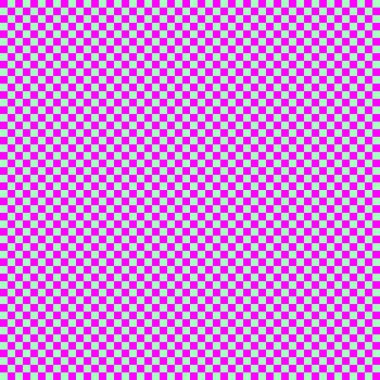 Çok küçük kareli dama tahtası. Naneli ve Magenta renginde dama tahtası. Satranç tahtası, dama tahtası dokusu. Kare deseni. Geçmişi. Tekrarlanabilir doku.