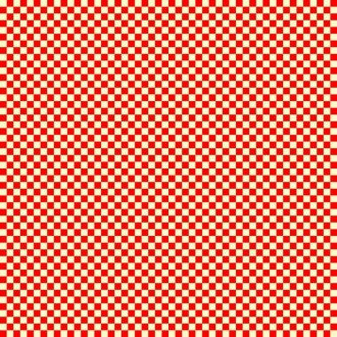 Çok küçük kareli dama tahtası. Dama tahtasının kırmızı ve bej renkleri. Satranç tahtası, dama tahtası dokusu. Kare deseni. Geçmişi. Tekrarlanabilir doku.