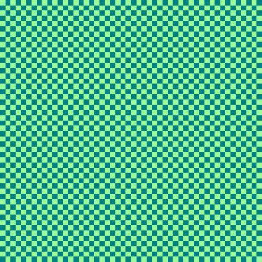 Çok küçük kareli dama tahtası. Teal ve Dama tahtasının açık yeşil renkleri. Satranç tahtası, dama tahtası dokusu. Kare deseni. Geçmişi. Tekrarlanabilir doku.