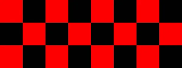 Checkerboard Banner Black Red Colors Checkerboard Big Squares Big Cells — Stock Photo, Image