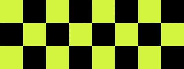 检查板横幅 棋盘的黑色和石灰色 大正方形大牢房棋盘棋盘质感正方形图案 可重复纹理 — 图库照片
