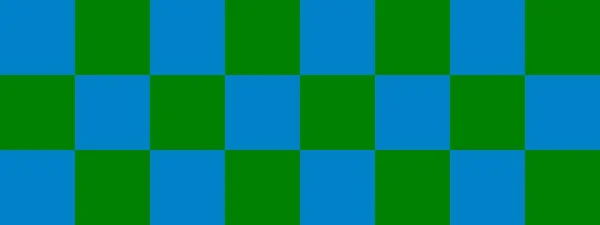 Baner Szachownicy Zielone Niebieskie Kolory Szachownicy Duże Kwadraty Duże Cele — Zdjęcie stockowe