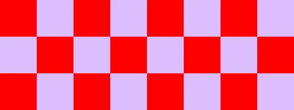 Checkerboard Banner Lavender Red Colors Checkerboard Big Squares Big Cells — Stock Photo, Image