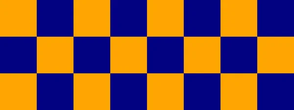 Checkerboard Banner Navy Orange Colors Checkerboard Big Squares Big Cells — Stock Photo, Image
