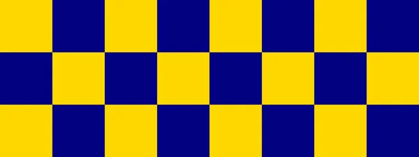 Checkerboard banner. Navy and Gold colors of checkerboard. Big squares, big cells. Chessboard, checkerboard texture. Squares pattern. Background. Repeatable texture.