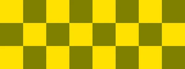 チェッカーボードのバナー チェックボードのオリーブと黄色の色 大きな正方形 大きな細胞 チェスボード チェッカーボードのテクスチャ 正方形のパターン 繰り返される質感 — ストック写真