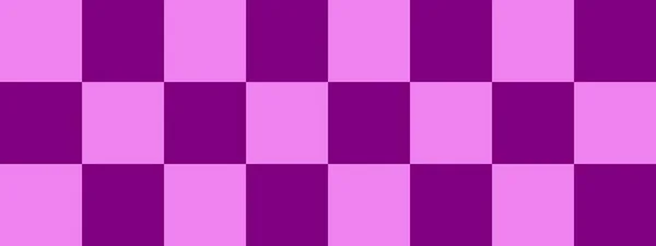 Schachbrettbanner Lila Und Violette Farben Des Schachbretts Große Quadrate Große — Stockfoto