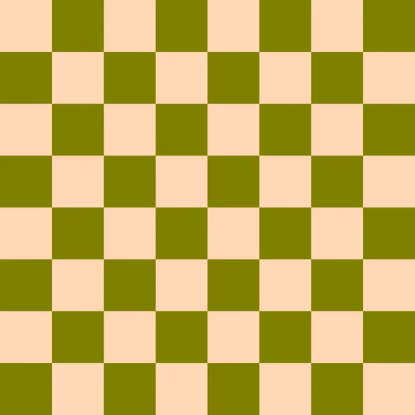 Checkerboard Olive Apricot Colors Checkerboard Chessboard Checkerboard Texture Squares Pattern — Stock Photo, Image