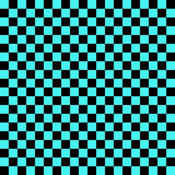 Two Color Checkerboard Black Cyan Colors Checkerboard Chessboard Checkerboard Texture — Stock Photo, Image