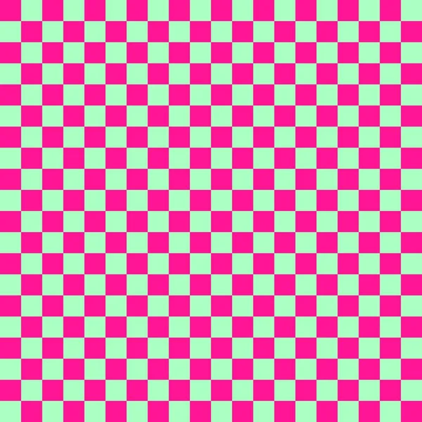 Two Color Checkerboard Mint Deep Pink Colors Checkerboard Chessboard Checkerboard — Stock Photo, Image