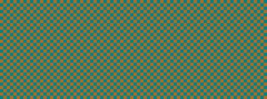 Dama pankartı. Teal ve Brown satranç tahtası renkleri. Küçük kareler, küçük hücreler. Satranç tahtası, dama tahtası dokusu. Kare deseni. Geçmişi. Tekrarlanabilir doku.