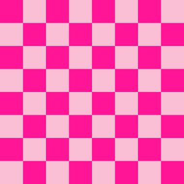 Dama tahtası 8 'e 8. Dama tahtasının pembe ve koyu pembe renkleri. Satranç tahtası, dama tahtası dokusu. Kare deseni. Geçmişi. Tekrarlanabilir doku.