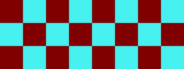 Checkerboardbanderoll Cyan Och Maroon Färger Checkerboard Stora Rutor Stora Celler — Stockfoto