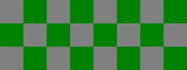 チェッカーボードのバナー チェッカーボードの緑とグレーの色 大きな正方形 大きな細胞 チェスボード チェッカーボードのテクスチャ 正方形のパターン 繰り返される質感 — ストック写真