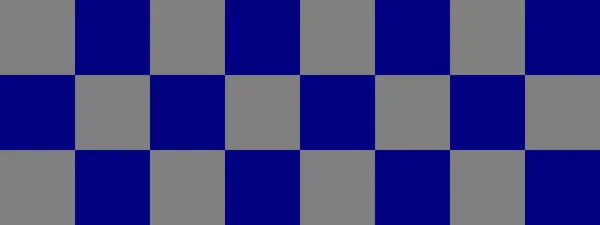 Checkerboard Banner Navy Grey Colors Checkerboard Big Squares Big Cells — Stock Photo, Image