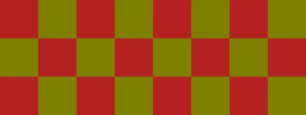 Checkerboard Banner Olive Firebrick Colors Checkerboard Big Squares Big Cells — Stock Photo, Image