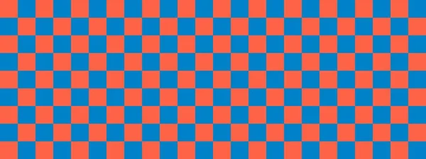 Διαφημιστικό Πανό Μπλε Και Ντομάτα Χρώματα Της Σκακιέρας Μικρά Τετράγωνα — Φωτογραφία Αρχείου