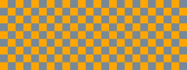 Checkerboard Banner Light Slate Grey Orange Colors Checkerboard Small Squares — Stock Photo, Image