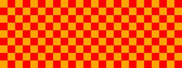 Шахматный Баннер Красный Оранжевый Цвета Шахматной Доски Маленькие Квадратики Маленькие — стоковое фото