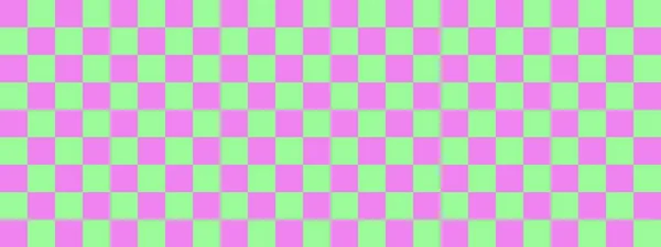 Checkerboard Banner Pale Green Violet Colors Checkerboard Small Squares Small — Stock Photo, Image