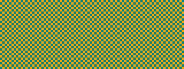 Checkerboard Banner Teal Orange Colors Checkerboard Small Squares Small Cells — Stock Photo, Image