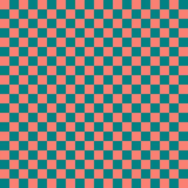 Two Color Checkerboard Teal Salmon Colors Checkerboard Chessboard Checkerboard Texture — Stock Photo, Image