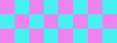 Dama pankartı. Dama tahtasının Cyan ve Violet renkleri. Büyük kareler, büyük hücreler. Satranç tahtası, dama tahtası dokusu. Kare deseni. Geçmişi. Tekrarlanabilir doku.