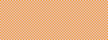 Dama pankartı. Dama tahtasının lavanta ve turuncu renkleri. Küçük kareler, küçük hücreler. Satranç tahtası, dama tahtası dokusu. Kare deseni. Geçmişi. Tekrarlanabilir doku.