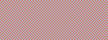 Dama pankartı. Dama tahtasının gök mavisi ve domates renkleri. Küçük kareler, küçük hücreler. Satranç tahtası, dama tahtası dokusu. Kare deseni. Geçmişi. Tekrarlanabilir doku.