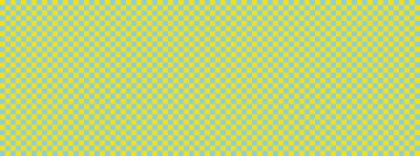 Dama pankartı. Dama tahtasının gök mavisi ve sarı renkleri. Küçük kareler, küçük hücreler. Satranç tahtası, dama tahtası dokusu. Kare deseni. Geçmişi. Tekrarlanabilir doku.