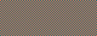 Dama pankartı. Dama tahtasının Teal ve Domates renkleri. Küçük kareler, küçük hücreler. Satranç tahtası, dama tahtası dokusu. Kare deseni. Geçmişi. Tekrarlanabilir doku.