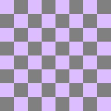 Dama tahtası 8 'e 8. Dama tahtasının gri ve lavanta renkleri. Satranç tahtası, dama tahtası dokusu. Kare deseni. Geçmişi. Tekrarlanabilir doku.