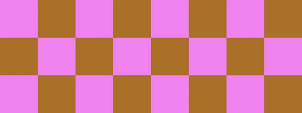 Schaakbordbanner Bruine Violette Kleuren Dambord Grote Pleinen Grote Cellen Schaakbord — Stockfoto