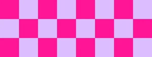 Checkerboard Banner Lavender Deep Pink Colors Checkerboard Big Squares Big — Stock Photo, Image