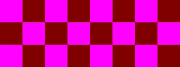 检查板横幅 棋盘上的褐红色和洋红色 大正方形大牢房棋盘棋盘质感正方形图案 可重复纹理 — 图库照片
