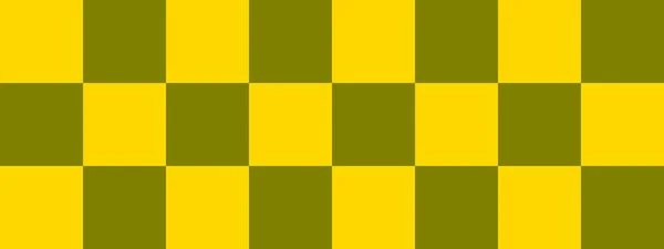 チェッカーボードのバナー チェックボードのオリーブとゴールドの色 大きな正方形 大きな細胞 チェスボード チェッカーボードのテクスチャ 正方形のパターン 繰り返される質感 — ストック写真
