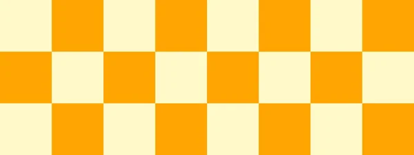 Шахматный Баннер Оранжевый Желтый Цвета Чекерборда Большие Квадраты Большие Клетки — стоковое фото