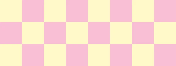 Checkerboard Banner Pink Beige Colors Checkerboard Big Squares Big Cells — Stock Photo, Image