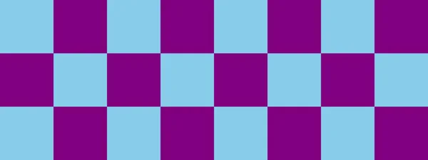 Шахматный Баннер Фиолетовый Голубой Цвета Чекерборда Большие Квадраты Большие Клетки — стоковое фото