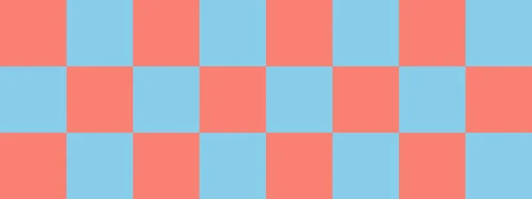 Schachbrettbanner Himmelblau Und Lachsfarben Des Schachbretts Große Quadrate Große Zellen — Stockfoto