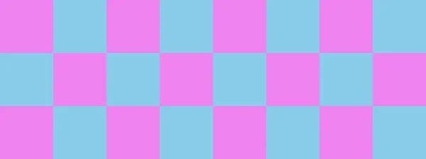 检查板横幅 天蓝色和紫罗兰色的棋盘 大正方形大牢房棋盘棋盘质感正方形图案 可重复纹理 — 图库照片