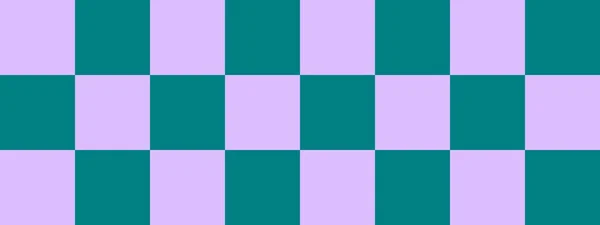 Checkerboard Banner Teal Lavender Colors Checkerboard Big Squares Big Cells — Stock Photo, Image