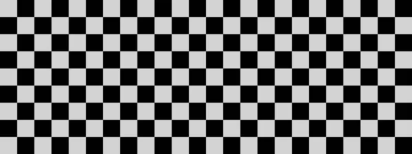 Checkerboard Banner Black Light Grey Colors Checkerboard Small Squares Small — Stock Photo, Image