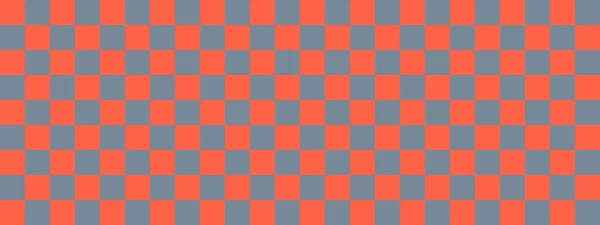 Checkerboard Banner Light Slate Grey Tomato Colors Checkerboard Small Squares — Stock Photo, Image