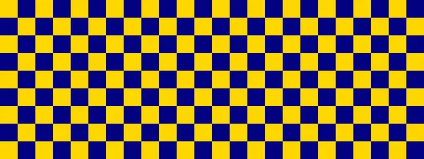 Checkerboard Banner Navy Gold Colors Checkerboard Small Squares Small Cells — Stock Photo, Image