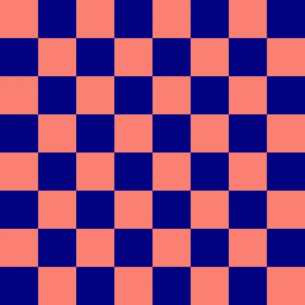 Checkerboard Och Navy Och Lax Färger Checkerboard Schackbräda Konsistens Kvadratmönster — Stockfoto