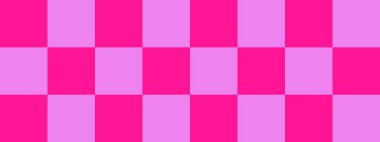 Dama pankartı. Dama tahtasının mor ve koyu pembe renkleri. Büyük kareler, büyük hücreler. Satranç tahtası, dama tahtası dokusu. Kare deseni. Geçmişi. Tekrarlanabilir doku.