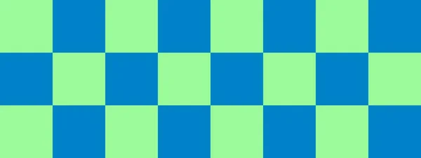 Checkerboardbanderoll Blå Och Blek Gröna Färger Checkerboard Stora Rutor Stora — Stockfoto