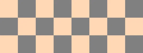 Шахматный Баннер Серый Абрикосовый Цвета Шахматной Доски Большие Квадраты Большие — стоковое фото