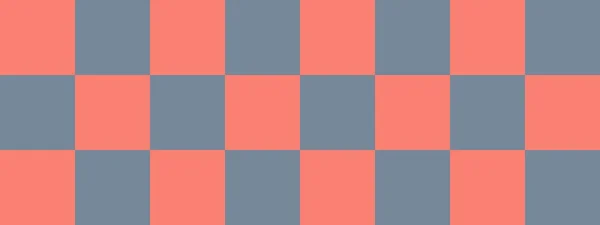 Checkerboard Banner Light Slate Grey Salmon Colors Checkerboard Big Squares — Stock Photo, Image